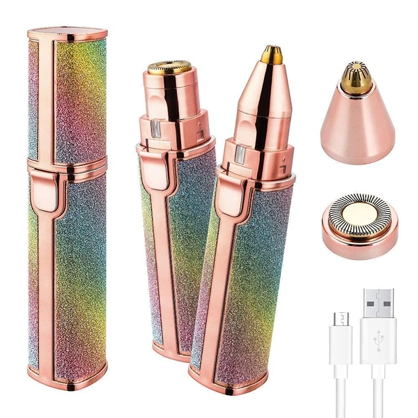 Portable eyebrow trimmer for women, epilator for women, facial hair remover for women,Face, Lips, Nose Hair Removal Electric Trimmer with Light (Rainbow)