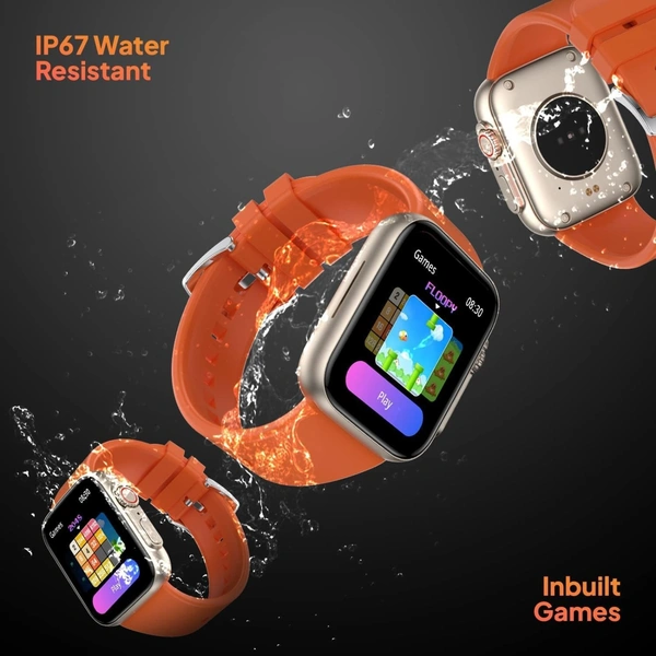 T800 Ultra Smart Watch 1.9 inch Infinite Display,Bluetooth Calling,Heart Rate Tracking, Sports Features (T800 Orange)