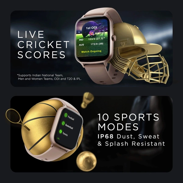 Boat boAt Wave Style Call Smart Watch with Advanced BT Calling Chip,DIY Watch Face Studio, Coins, 1.69" HD Display, Health Ecosystem, Live Cricket Scores, Quick Replies, HR & SpO2(Cherry Blossom)
