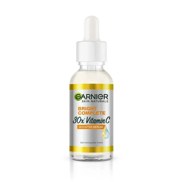 Garnier Skin Naturals, Face Serum, Increases Skins Glow Instantly and Reduces Spots Overtime, Bright Complete Vitamin C Booster, 30 ml - 1, 30 ML
