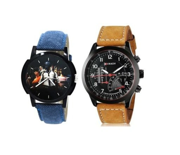 Two Watch Combo Classic Leather Analog - 40, available, 5 Days, Free