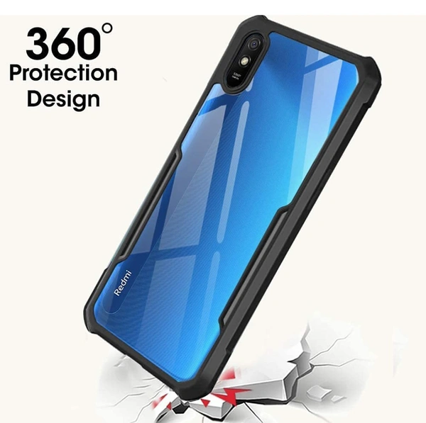  - Solimo 360 Degree Protection Bumper Protective Design Shockproof Crystal Clear Transparent Back Cover Case for Xiaomi Redmi 9A - Black - 40, available, Redmi 9A, black, CE, 4 Days