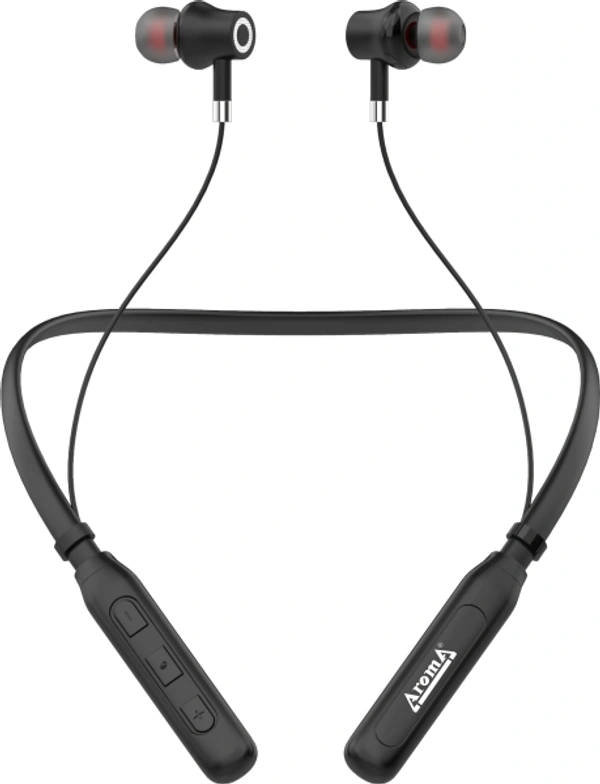 Aroma NB119C Carter - 36 Hours Playtime Bluetooth Neckband Bluetooth Headset - 36 hr, 40, available, black, 4 Days, no