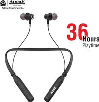 Aroma NB119C Carter - 36 Hours Playtime Bluetooth Neckband Bluetooth Headset - 36 hr, 40, available, black, 4 Days, no