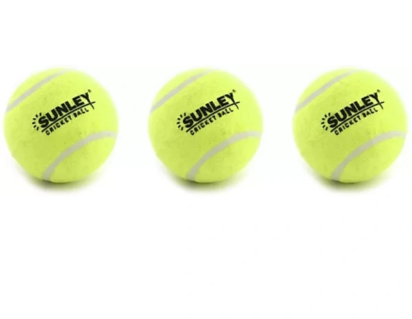 SUNLEY Light Weight cricket Tennis Ball - Size: 6 - of 3, 4 Days, 82 g, yellow, available , 40