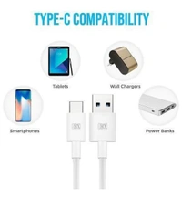 MX  TV-out Cable USB Type C to USB A 2.0 Male High Speed 3.1 Ampere Data Charging Premium Cable - 1 Meter - 40, available, white, 4 Days