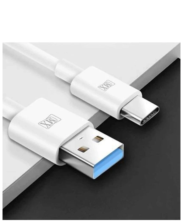 MX  TV-out Cable USB Type C to USB A 2.0 Male High Speed 3.1 Ampere Data Charging Premium Cable - 1 Meter - 40, available, white, 4 Days