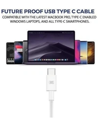 MX  TV-out Cable USB Type C to USB A 2.0 Male High Speed 3.1 Ampere Data Charging Premium Cable - 1 Meter - 40, available, white, 4 Days
