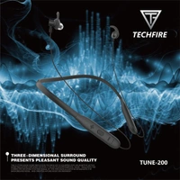 TECHFIRE TUNE 200 Platinum Series Neckband - Low Price Bluetooth Neckband Bluetooth Headset Battery 40 hr - 40, 40 hr, available, black, 4 Days, 1 year