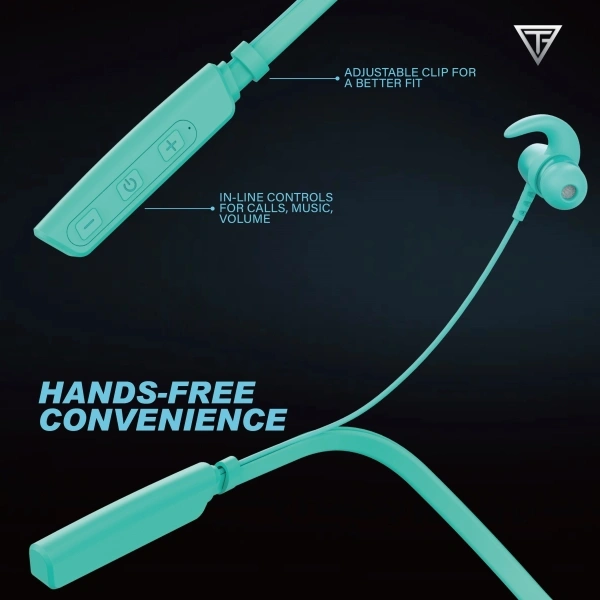 TECHFIRE Fire 500v2 Neckband hi-bass Wireless Bluetooth headphone Bluetooth Headset Battery 40hr - 40, 40 hr, available, Green, 4 Days, 1 year