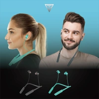 TECHFIRE Fire 500v2 Neckband hi-bass Wireless Bluetooth headphone Bluetooth Headset Battery 40hr - 40, 40 hr, available, Green, 4 Days, 1 year