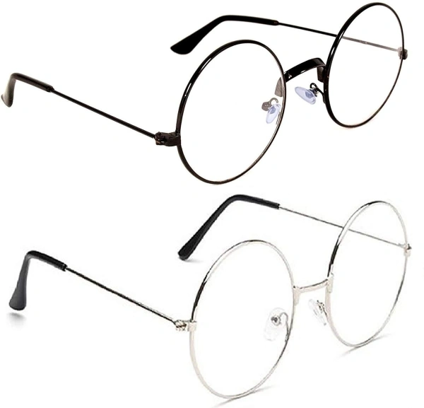 kingsunglasses Round Sunglasses - Black, Silver, Medium