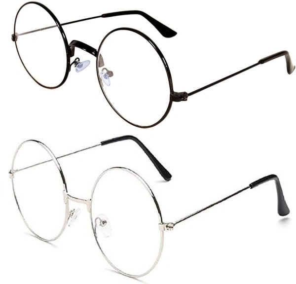 kingsunglasses Round Sunglasses - Black, Silver, Medium