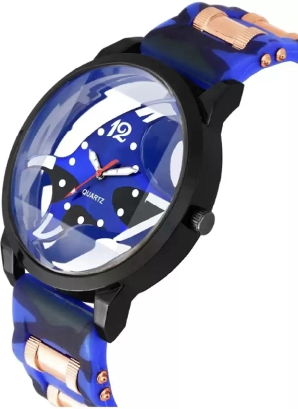 Florida BLUE ANALOG ROUND DIAL + DIGITAL SILICON STRAP + AVIATOR SUNGLASS UV PROTECTION Analog-Digital Watch  - For Boys - 4 Days, 40