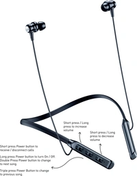 Aroma NB120 Tehalka - 28 Hours Playtime Bluetooth Neckband Bluetooth Headset - 40, 28 hr, black