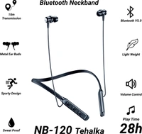 Aroma NB120 Tehalka - 28 Hours Playtime Bluetooth Neckband Bluetooth Headset - 40, 28 hr, black