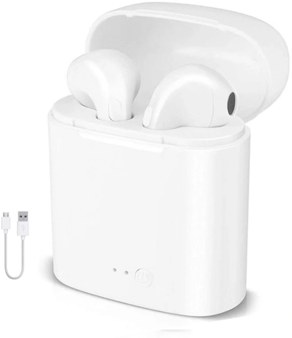 Casa Tech I7s Bluetooth Earphone Supported with All Smartphones Bluetooth Headset - 40, 4 Days, white, 40 hr