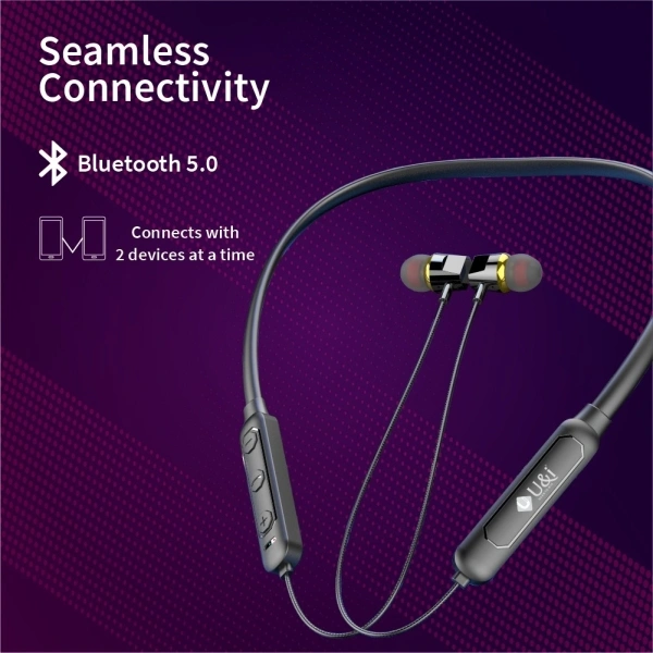 U&I Titanic Series - Low Price Bluetooth Neckband Bluetooth Headset - 40, 10 hr, black, 4 Days