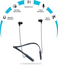 Aroma NB120H Crazy - 15 Hours Playtime Bluetooth Neckband Bluetooth Headset - 40, 15 hr, black, 4 Days