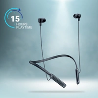 Aroma NB120H Crazy - 15 Hours Playtime Bluetooth Neckband Bluetooth Headset - 40, 15 hr, black, 4 Days