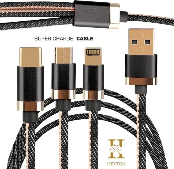 Hexton Fast Charging Cable compatible with Android and IOS Device Network Cable 1 m Ethernet Cable (Compatible with Mobiles) 1 m USB Type C Cable - 1000 Mbps, black, 4 Days, 1 m, 30