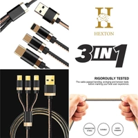 Hexton Fast Charging Cable compatible with Android and IOS Device Network Cable 1 m Ethernet Cable (Compatible with Mobiles) 1 m USB Type C Cable - 1000 Mbps, black, 4 Days, 1 m, 30