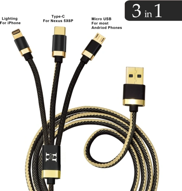 Hexton Fast Charging Cable compatible with Android and IOS Device Network Cable 1 m Ethernet Cable (Compatible with Mobiles) 1 m USB Type C Cable - 1000 Mbps, black, 4 Days, 1 m, 30