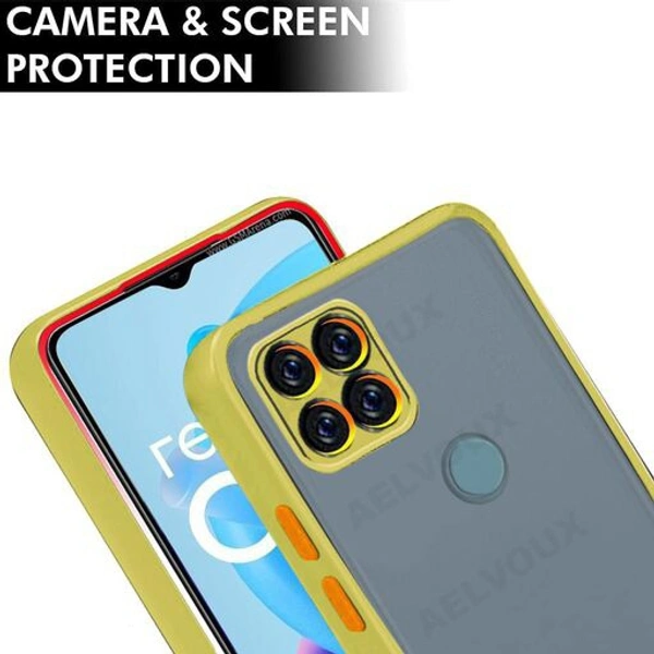 Cover AelvouX Best Camera Protection Back Cover for Realme C21 | 360 Degree Protection | Protective Design | Smoke Cover | Translucent Back (Light Green Bumper) - 30, green, realme C12, 4 Days