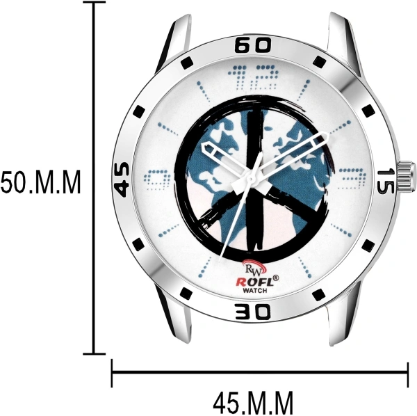 rofl RW-BWKF-PEACE-WHITE Analog Watch  - For Men & Women - Analog, :Casual, Party-Wedding, Sports, white, 30, man/female, 4 Days