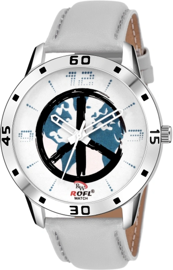 rofl RW-BWKF-PEACE-WHITE Analog Watch  - For Men & Women - Analog, :Casual, Party-Wedding, Sports, white, 30, man/female, 4 Days