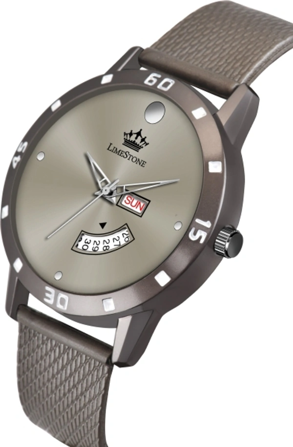 LIMESTONE Gun Metal Grey Day and Date Functions Mesh Strap Grey Dial Quartz Analog Watch  - For Men - 30, Analog, man/ female, Gray, 5 month, 4 Days