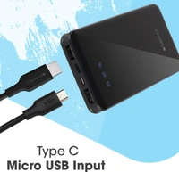 ZEBRONICS 10000 mAh Power Bank (12 W, Fast Charging) - 10000 mAh, black, Charging Cable Included, 30, 4 Days, 1, 5 month