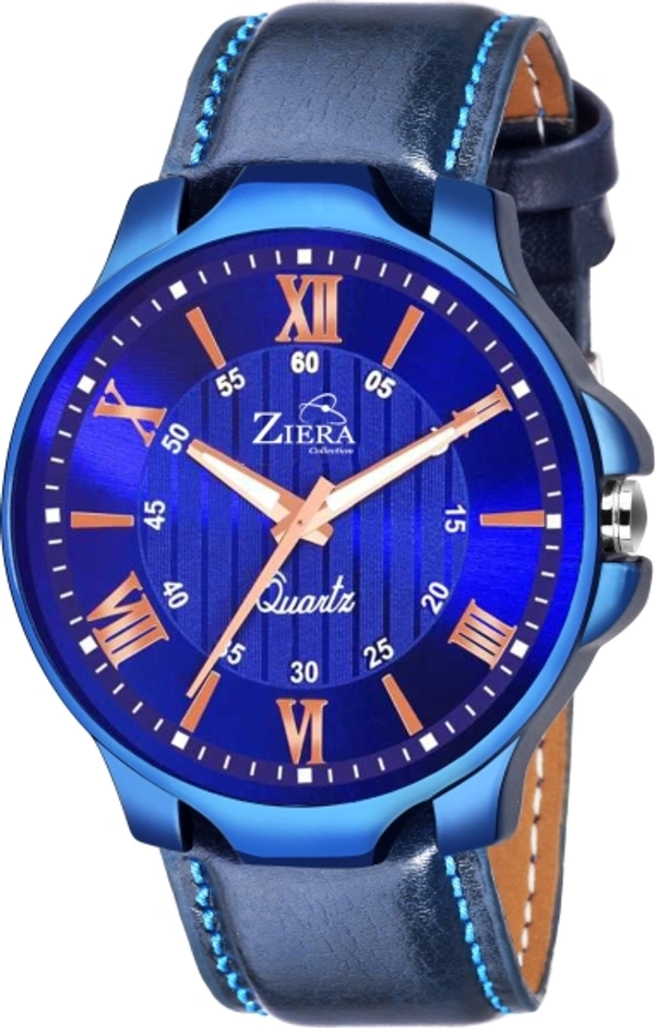 ZIERA ZR974 All Blue Leather Strap fashionable New design Boys Analog Watch  - For Men - 30, Analog, man, cash on delivery available, 4 Days , 1, Blue, Leather, Water Resistant