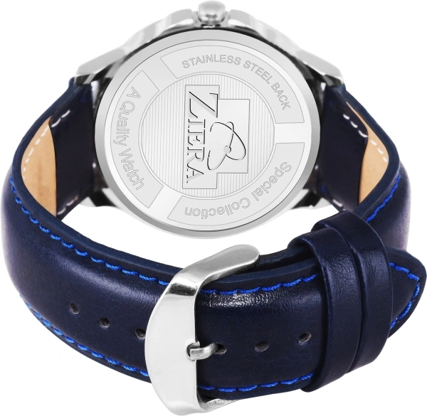 ZIERA ZR974 All Blue Leather Strap fashionable New design Boys Analog Watch  - For Men - 30, Analog, man, cash on delivery available, 4 Days , 1, Blue, Leather, Water Resistant