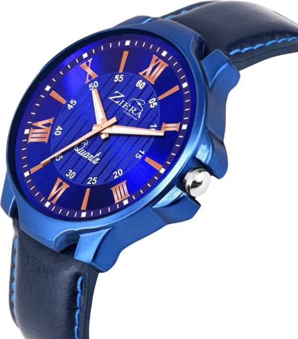 ZIERA ZR974 All Blue Leather Strap fashionable New design Boys Analog Watch  - For Men - 30, Analog, man, cash on delivery available, 4 Days , 1, Blue, Leather, Water Resistant