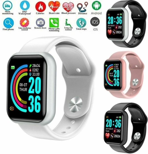 Krondal Storm Black Y68 Smartwatch - 30, With Call FunctionTouchscreenFitness & Outdoor, Upto 24 hrs, black, cash on delivery available, 4 days, 1