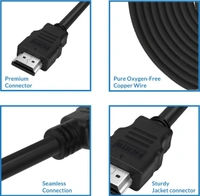 SmartBuy Slim 1.8Mtr High Speed Ethernet 10.2 Gbps, 3D, 4K 1.8 m HDMI Cable - 1.8 m, 24000 Mbps, 30, 4 Days, 1, black, Round Cable Gaming Console, Computer, TV, Camera,  HDMI|Connector Two: HDMI