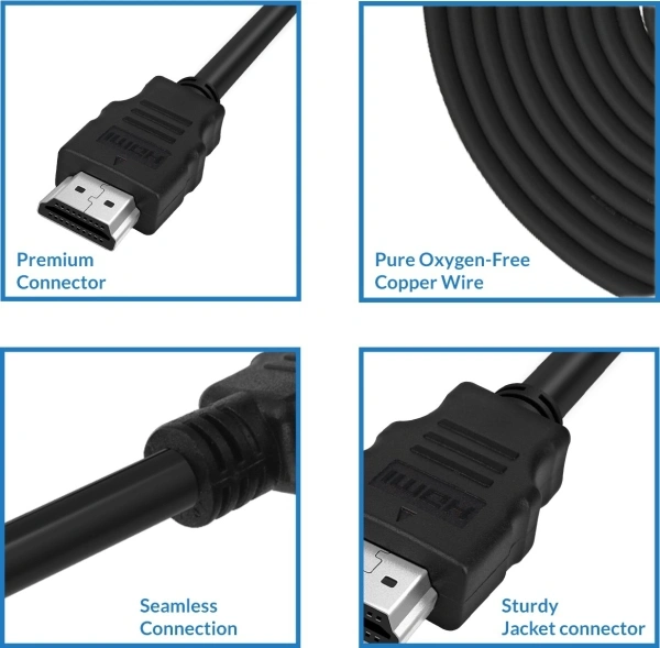 SmartBuy Slim 1.8Mtr High Speed Ethernet 10.2 Gbps, 3D, 4K 1.8 m HDMI Cable - 1.8 m, 24000 Mbps, 30, 4 Days, 1, black, Round Cable Gaming Console, Computer, TV, Camera,  HDMI|Connector Two: HDMI