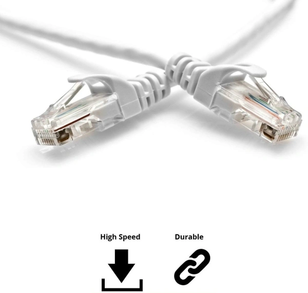 QUANTUM 5 MTRS CAT 5 Patch Cable 5 m LAN Cable - 5 m, 100 Mbps, RJ 45|Connector Two: RJ 45, 30, white, Computer, Gaming Console, TV,  , cash on delivery available, 4 days, 1