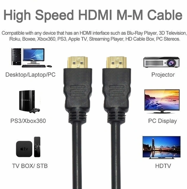 Terabyte 4k UHD HDMI Cable 3 m HDMI Cable - 3 m, HDMI|Connector Two: HDMI, 3 Mbps, 30, Mobile, Computer, Camera, Gaming Console, TV, black, cash on delivery available, 4 days, 1