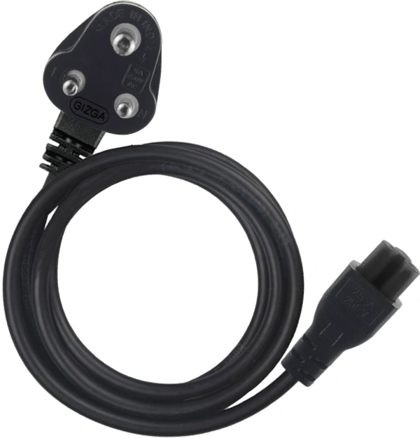 Gizga Essentials 3 Pin Laptop Adapter Charger (1 Meter/ 3.3 Feet) 1 m Power Cord - 1 m, 250 Mbps, 3 Pin Female|Connector Two: 3, 30, black, Computer , cash on delivery available, 4 days , 1