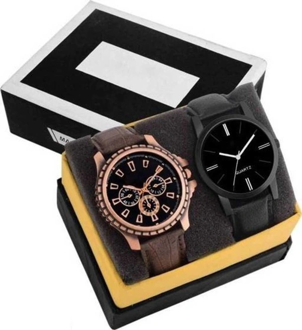 Trendy Analog Watches Combo  - 30, leather,   It Has 2 Pieces, cash on delivery available, 4 days, 1, FREE size
