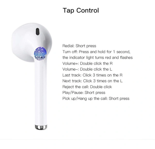 i12 earbuds headphone bluetooth earbuds Bluetooth Headphone & Earphones - yes, 40, plastic, 12 hr, yes, white, cash on delivery available, 4 days, 1