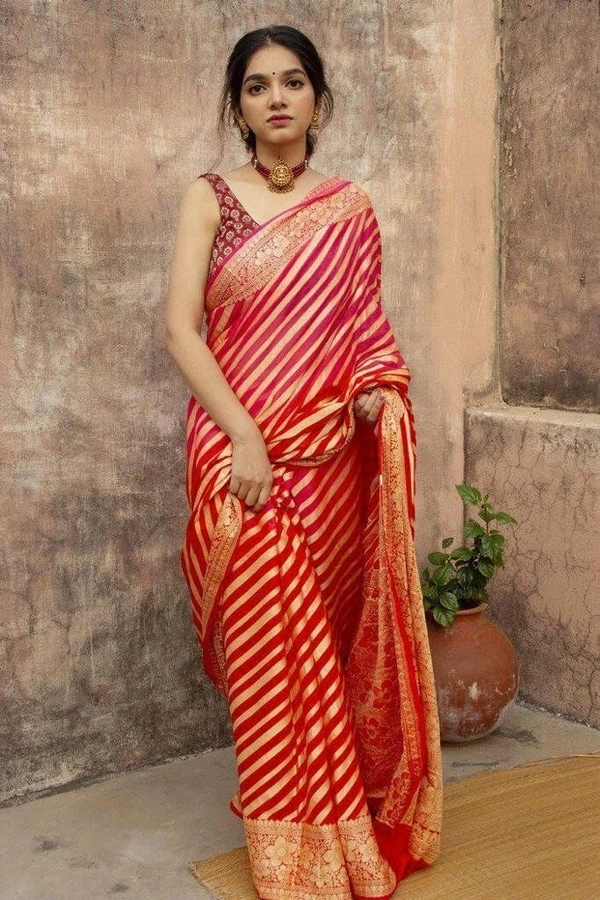 Georgette Saree With Blouse Piece  - 8 colour , free size 