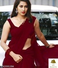 Georgette Saree With Blouse Piece  - 11, free size