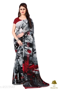 Attractive Georgette Sarees - 6, free size