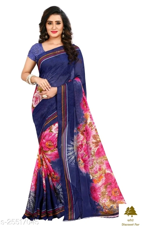 Attractive Georgette Sarees - 6, free size