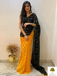Georgette Saree With Blouse Piece  - 5, free size