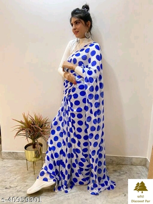 Georgette Saree With Blouse Piece  - 5, free size
