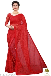 Fashionable Net Sarees - 5, free size